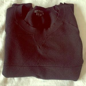 Theory Black cotton crew neck sweater.
